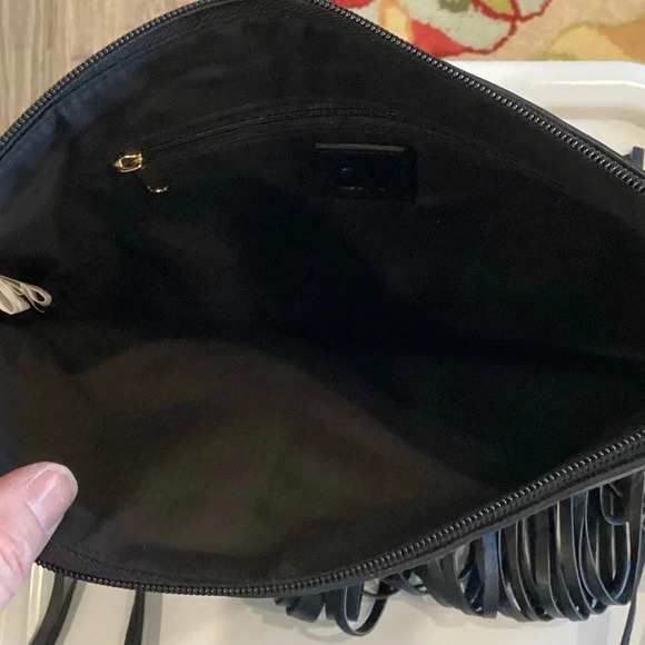 DV Black Fringe Wristlet 8” X 12”x 1/2” - Picture 4 of 5